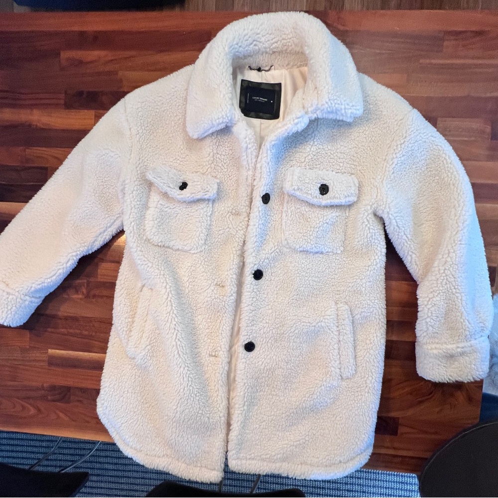 Lucky Brand White Teddy Coat NWOT